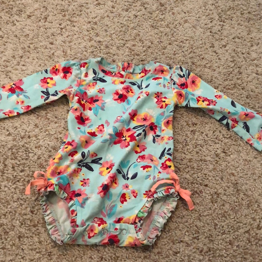 Ruffle Butts floral swimsuit 12-18M